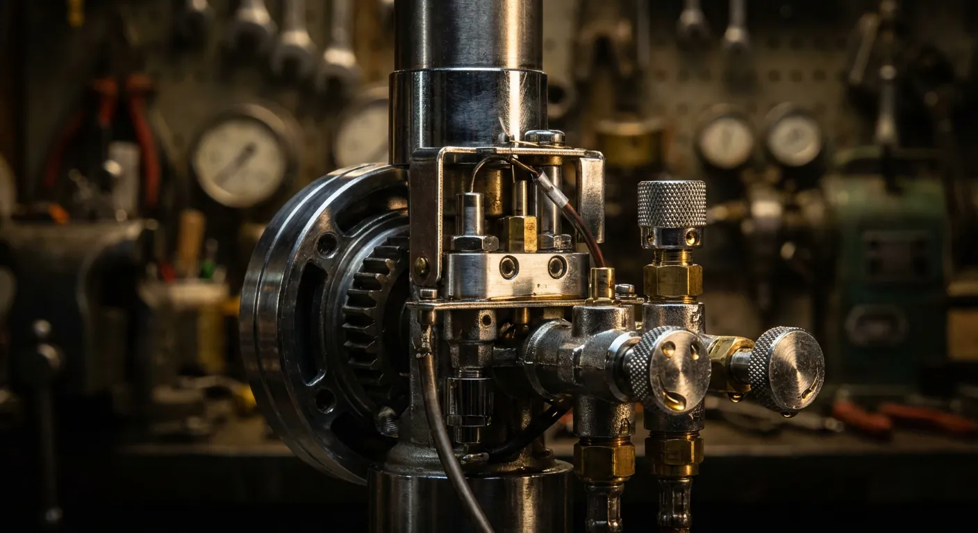 Détail technique d'un brûleur de chaudière haute performance.