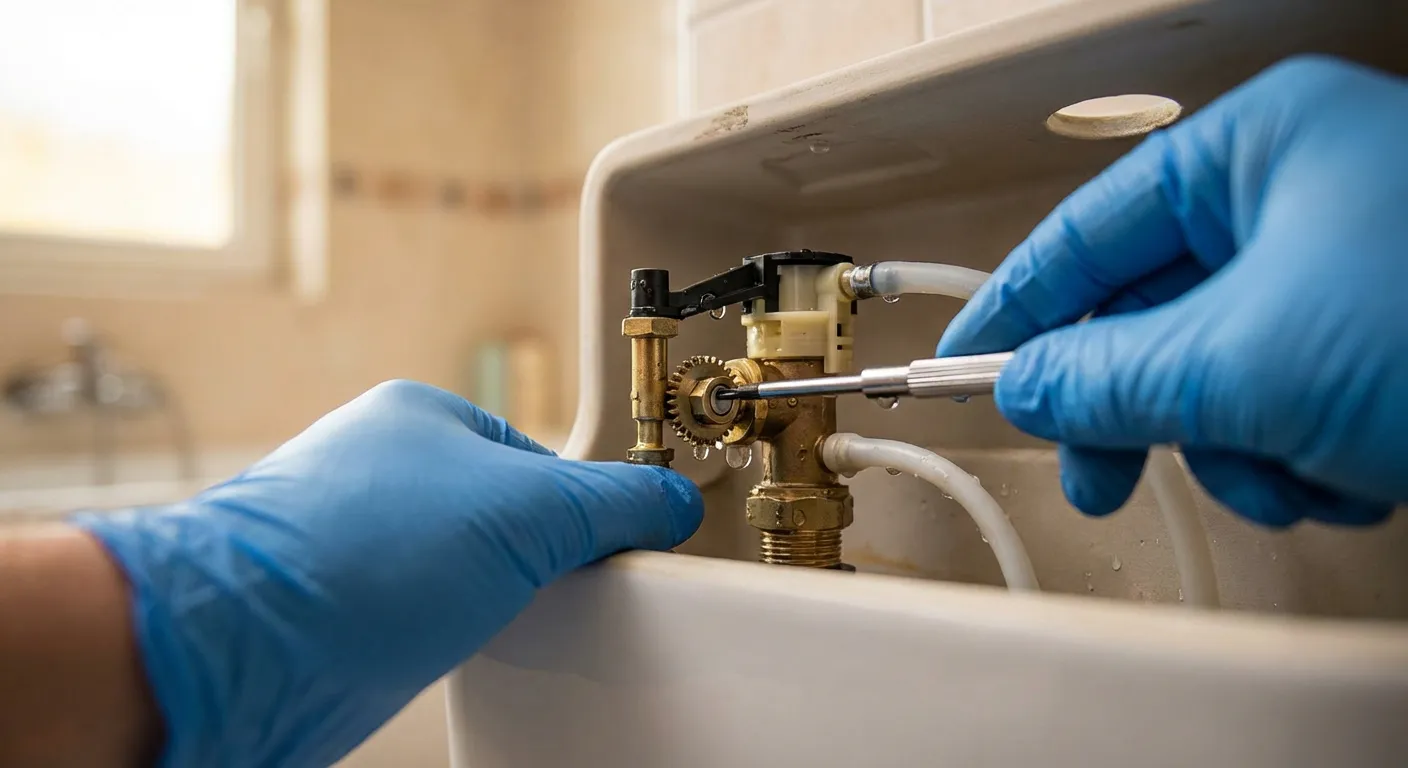 Réparation du mécanisme de remplissage d'un réservoir de WC encastré