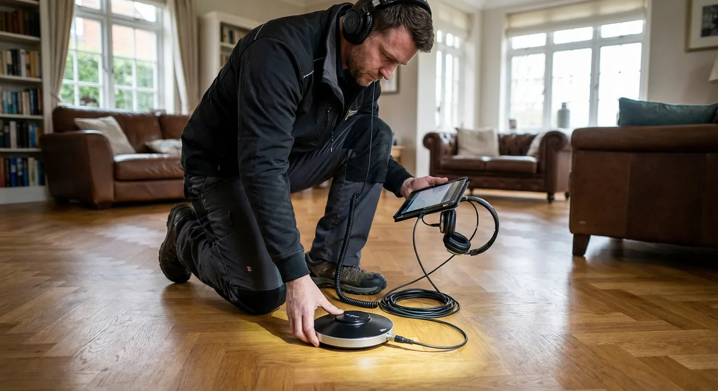 Technique de recherche de fuite acoustique non destructive sur plancher chauffant